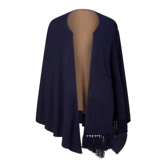 Yigal Azrouel Reversible Two Tone Cashmere Poncho - Picture 2 of 8